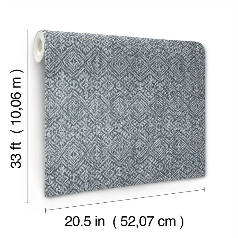 Gallivant Woven Geometric Wallpaper - Indigo — Ảnh 4