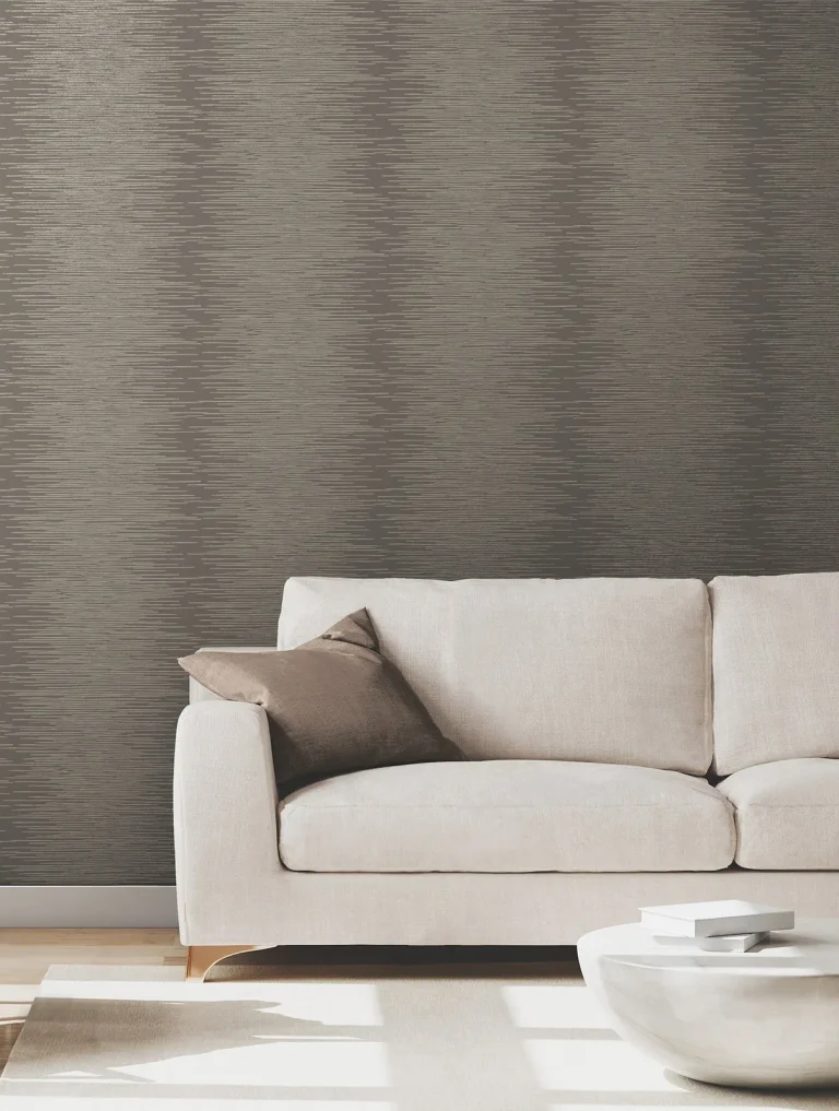Ronald Redding Operetta Metallic Columns Wallpaper - Stone — Image 4