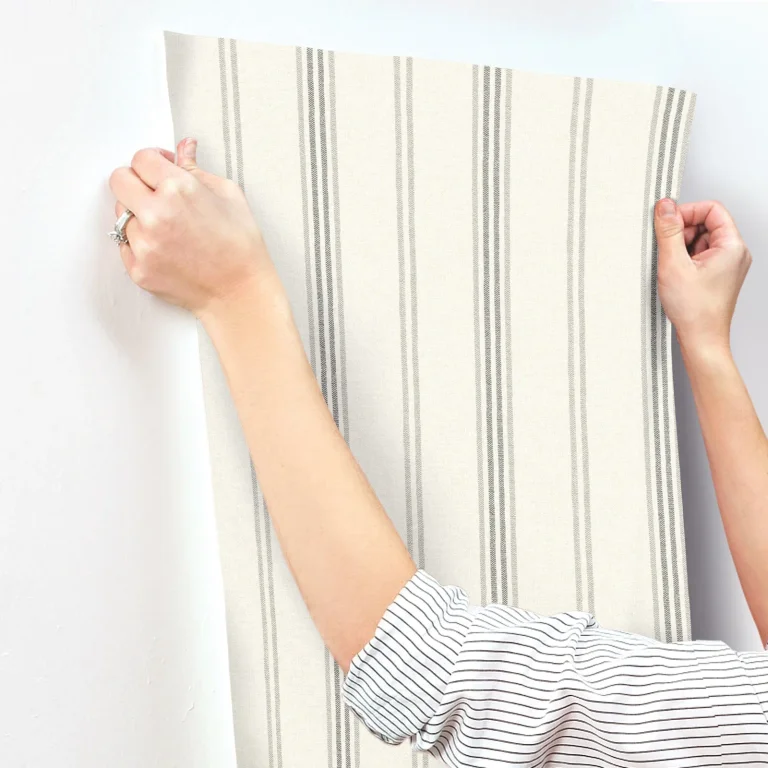 Chesapeake Lovage Linen Stripe Wallpaper - Charcoal — Ảnh 2