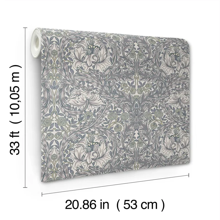 African Marigold Floral Wallpaper - Grey — Ảnh 4