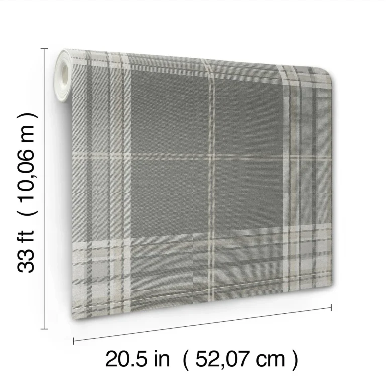 Westley Plaid Wallpaper - Grey — Ảnh 2