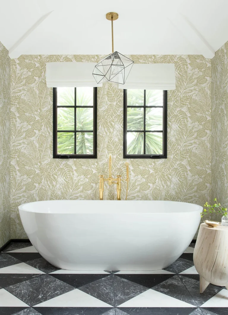 Brentwood Palm Leaves Wallpaper - Yellow — Ảnh 5