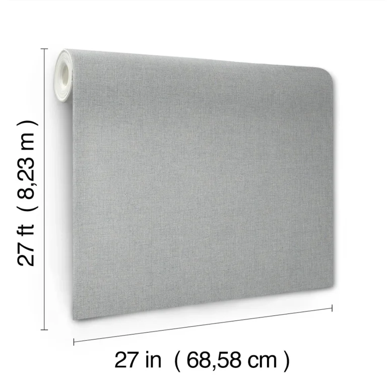 Heathered Linen Faux Fabric Wallpaper - Light Blue — Ảnh 5