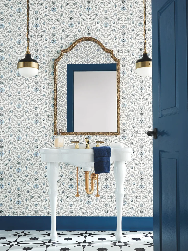 Vintage Blooms Wallpaper - Blue — Ảnh 4