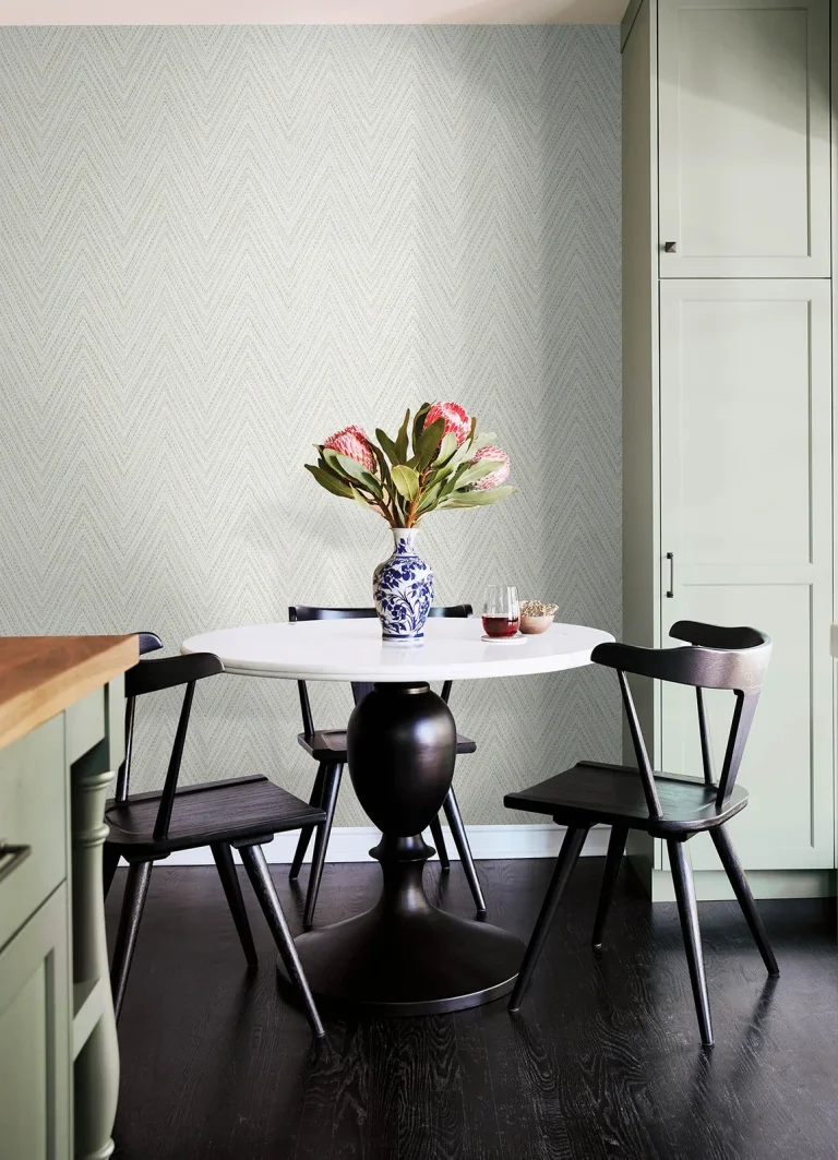 Lainey Stitched Chevron Wallpaper - Green — Ảnh 2