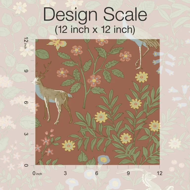 Erin & Ben Woodland Floral Peel and Stick Wallpaper - Rust — Ảnh 2