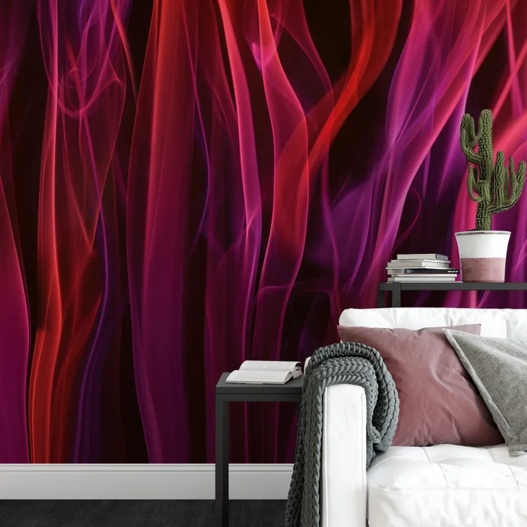 Red Smoke - Wall Mural 5046 - 4 Panel - 192cm x 260cm — Ảnh 2