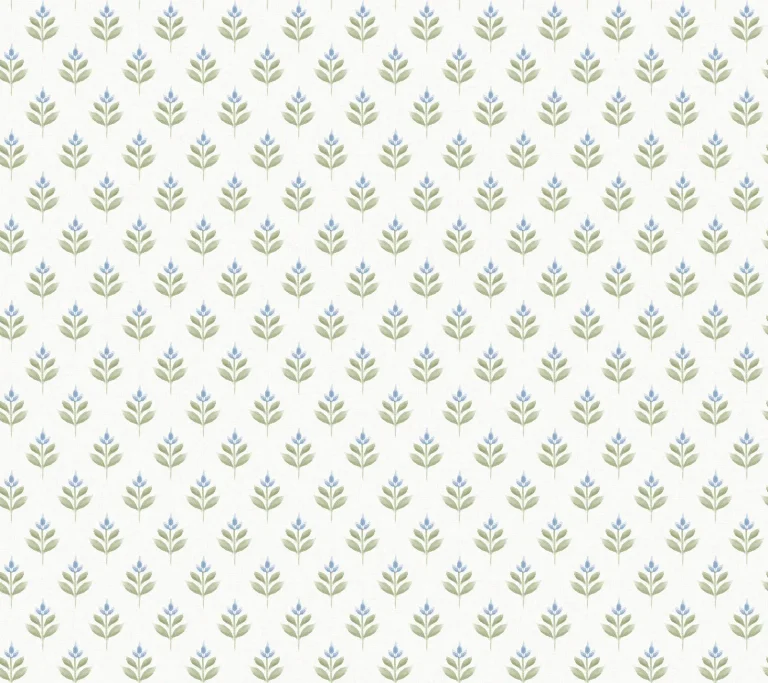 Serene Villa Floral Stamp Wallpaper - Moss — Ảnh 4