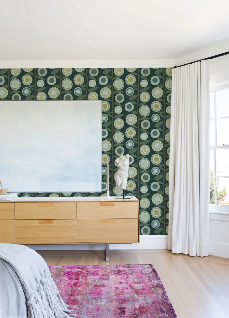 Sisu Floral Geometric Wallpaper - Evergreen — Ảnh 2