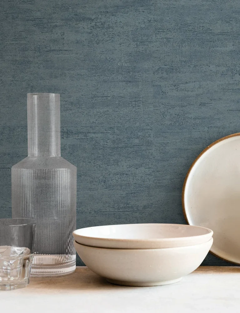 Weathered Stucco Wallpaper - Dusty Blue — Ảnh 4