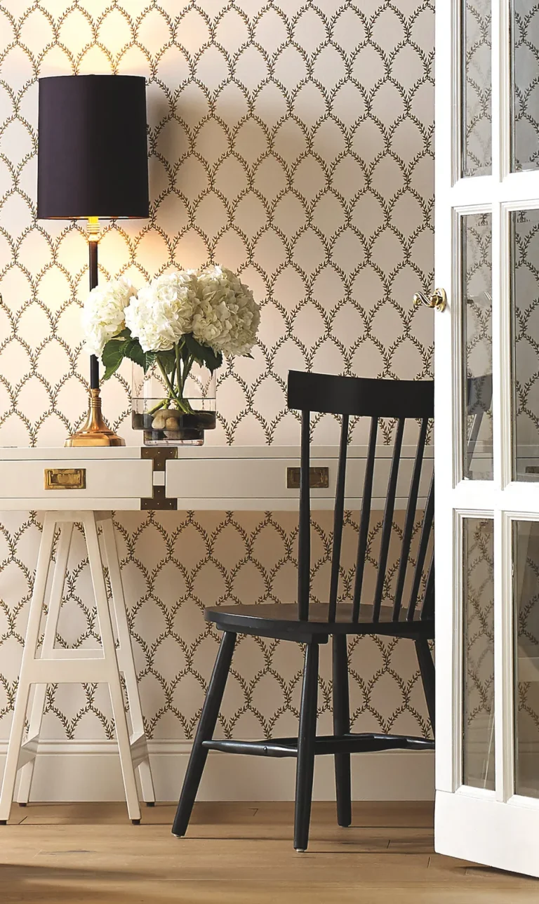 Rifle Paper Co. Laurel Wallpaper - Gold & White — Ảnh 2
