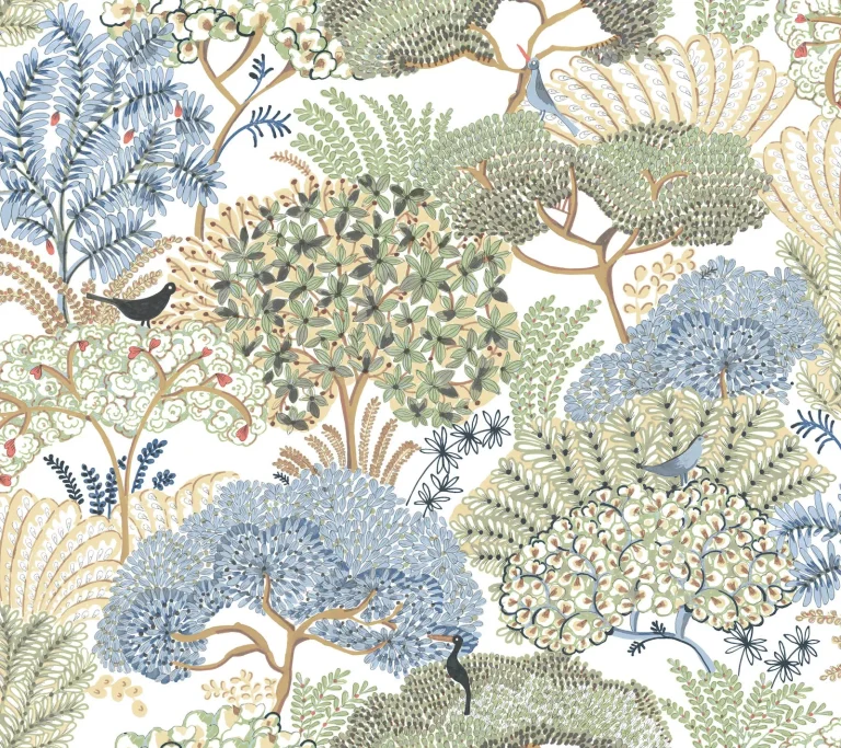 Everbloom Forest Botanical Peel and Stick Wallpaper - Butter — Ảnh 5