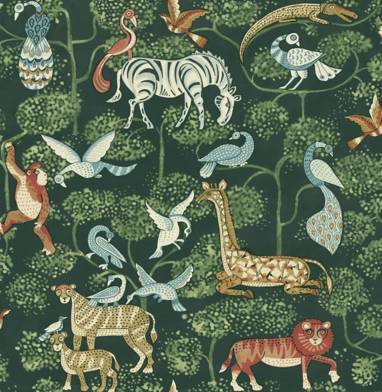 Rigby Jungle Animals Wallpaper - Green — Ảnh 4