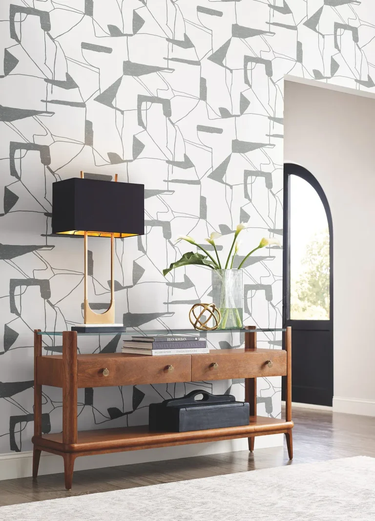 Abstract Geo Wallpaper - White/Silver — Image 2