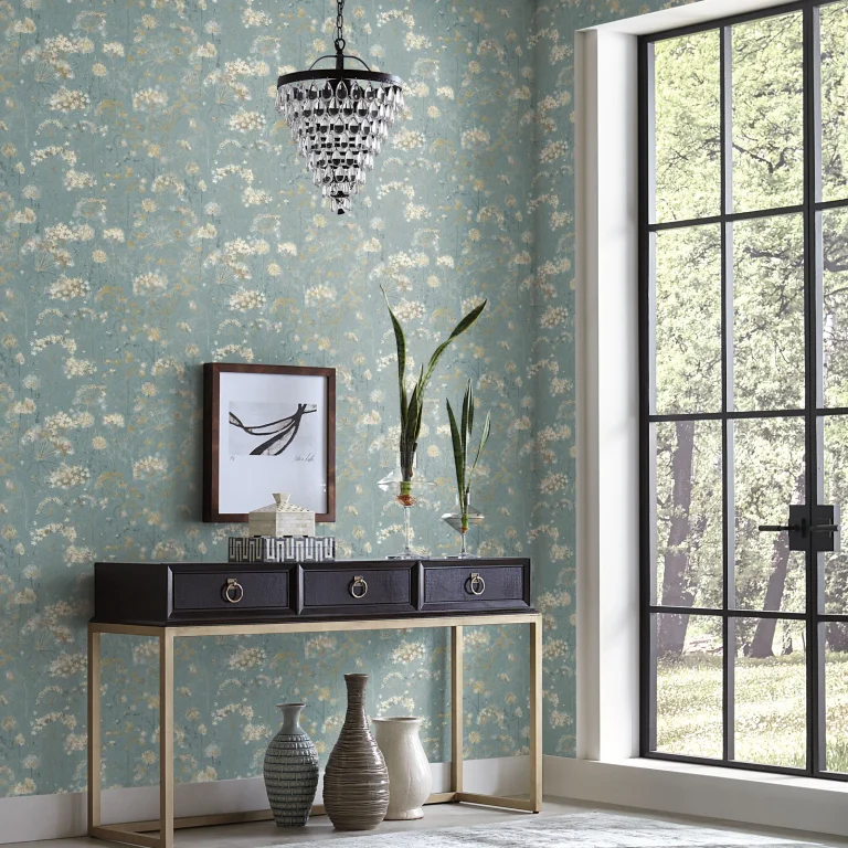 Botanical Fantasy Peel and Stick Wallpaper - Blue/Beige — Ảnh 4