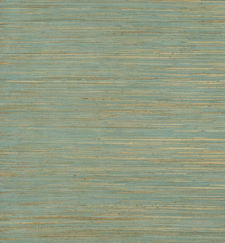 Kira Hemp Grasscloth Wallpaper - Turquoise — Ảnh 5