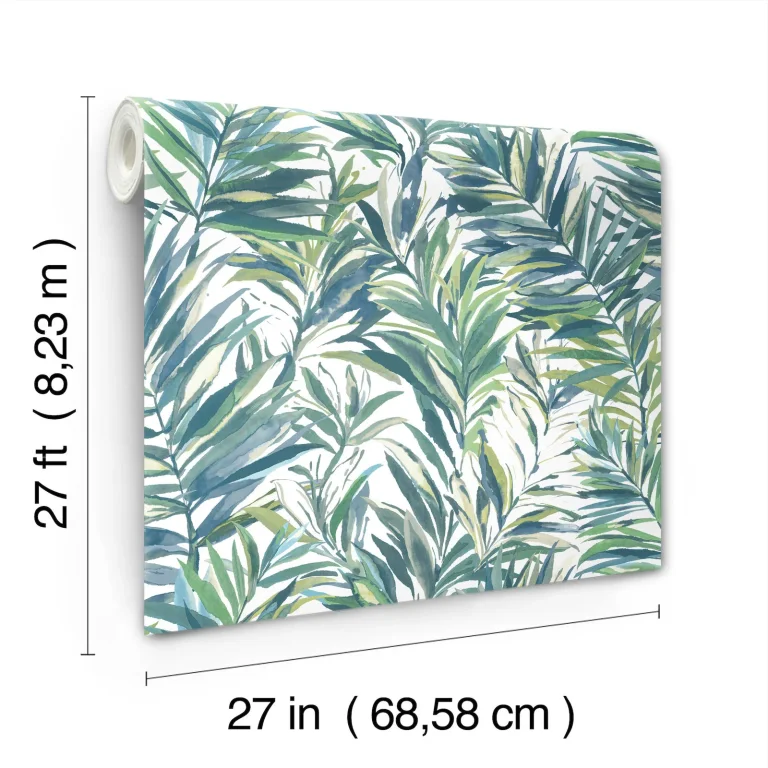 Swaying Palms Wallpaper - Wallpaper Green & Blue — Image 5