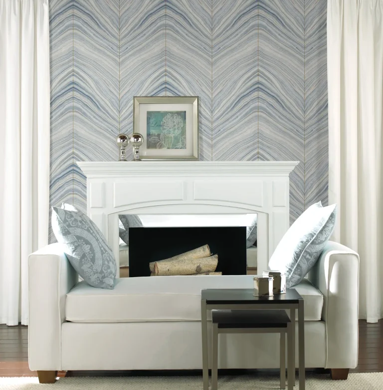Candice Olson Onyx Strata Peel and Stick Wallpaper - Mist Blue — Ảnh 3