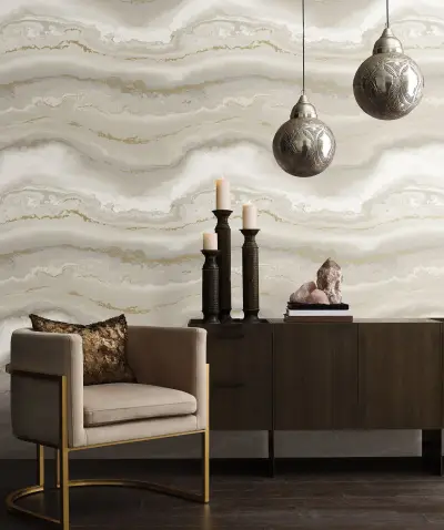Shifting Sands Peel and Stick Wallpaper - Sand/Gold