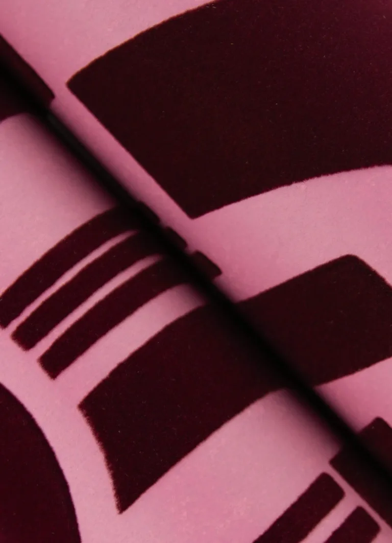 Carter Geometric Flock Wallpaper - Burgundy — Ảnh 3