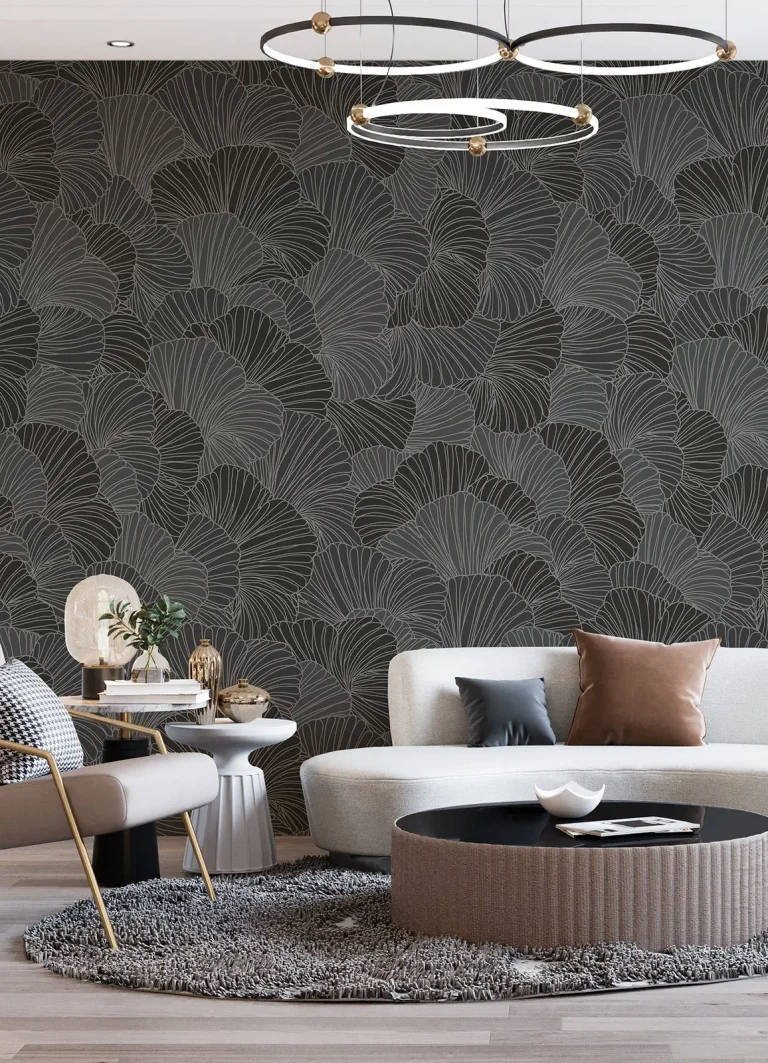 Petals Wall Mural - Charcoal — Ảnh 7