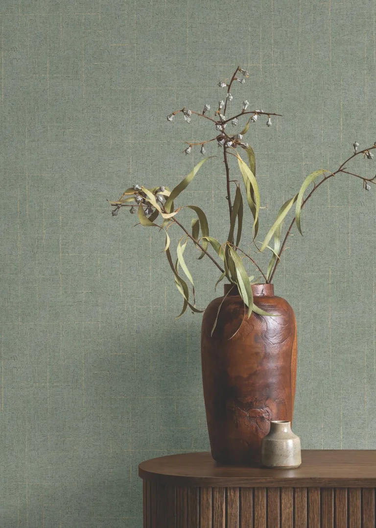 Ronald Redding Saratoga Faux Linen Wallpaper - Jade — Ảnh 4