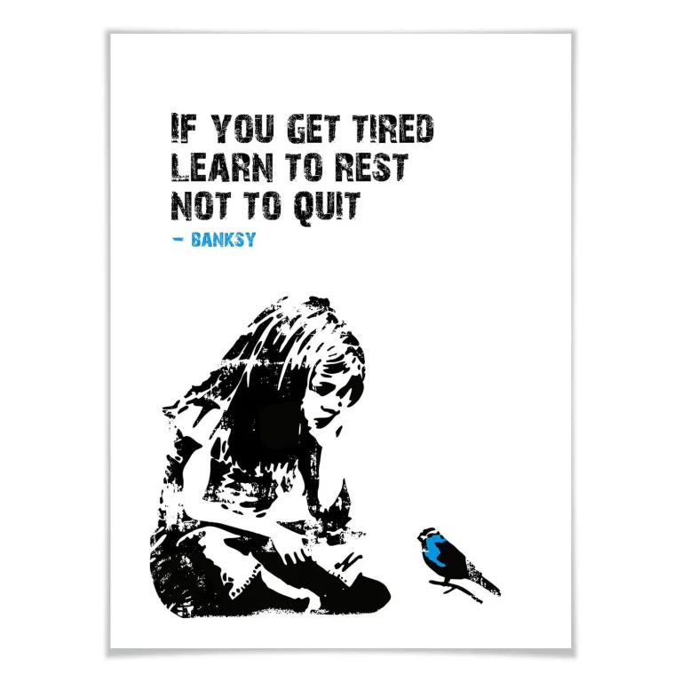 Banksy - "If You Get Tired" Poster - 80 x 60cm — Ảnh 3