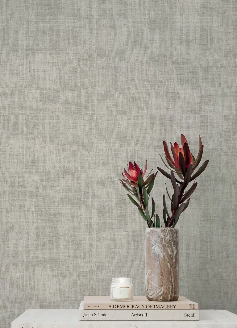 Alba Open Weave Wallpaper - Beige — Image 5