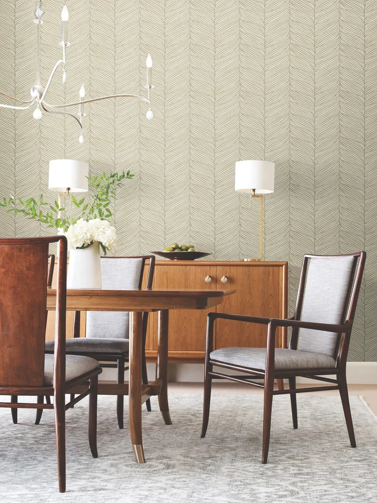 Luminous Leaves Wallpaper - Neutral/Gold — Image 2