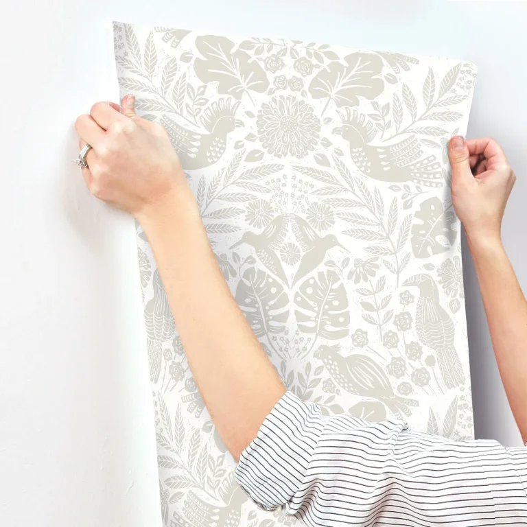 Nestle Bird Block Print Wallpaper - Dove — Ảnh 3