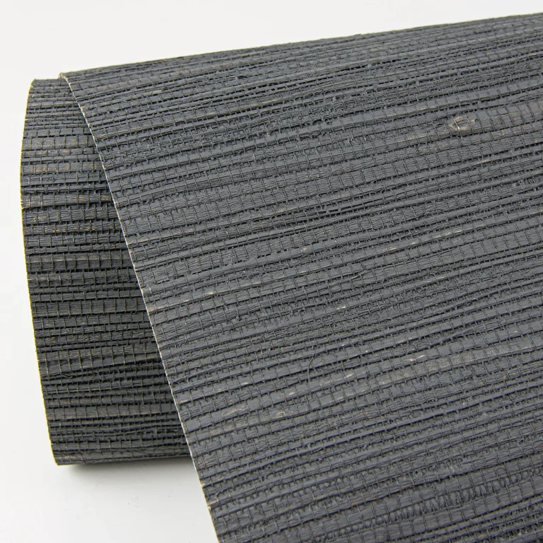 Kira Hemp Grasscloth Wallpaper - Charcoal — Ảnh 4