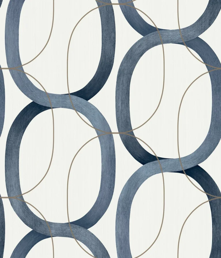 Candice Olson Interlock Peel and Stick Wallpaper - Navy — Ảnh 5