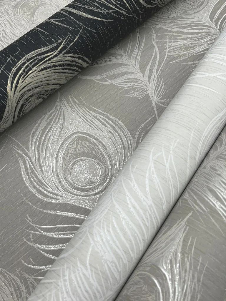 Candice Olson Regal Peacock Wallpaper - Black