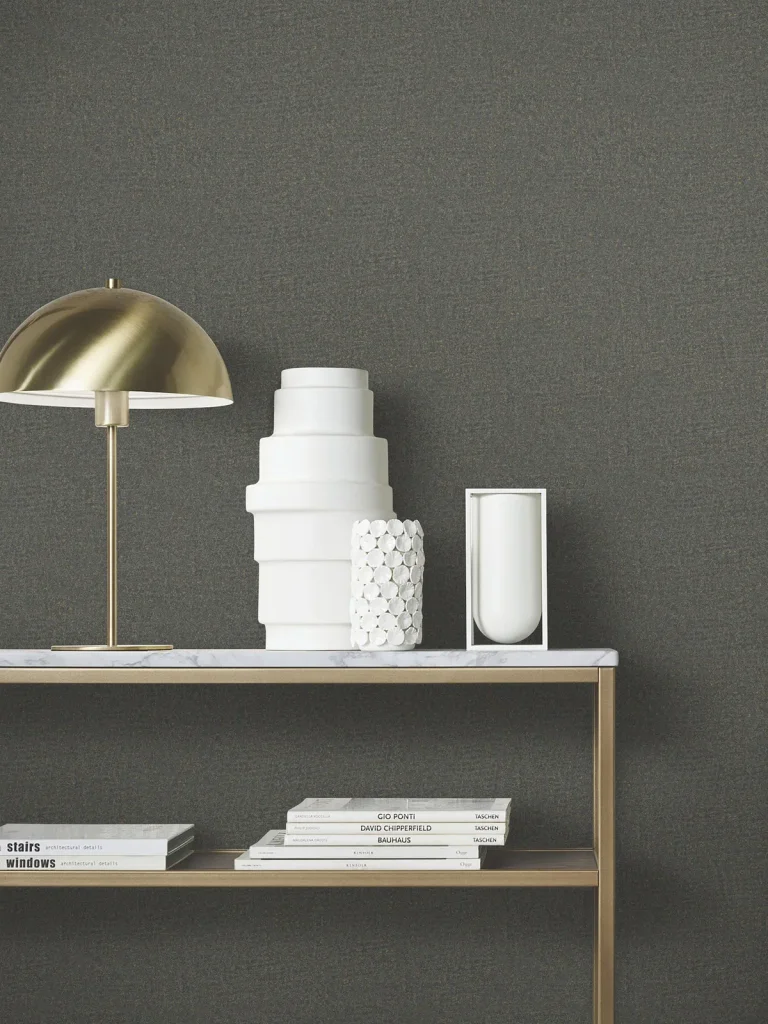 Garden Stone Textured Wallpaper - Charcoal — Ảnh 3
