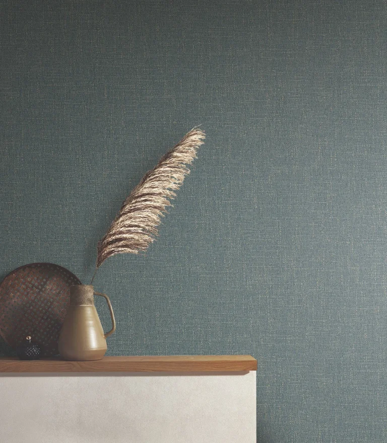 Highland Tweed Faux Fabric Wallpaper - Dark Blue — Ảnh 6