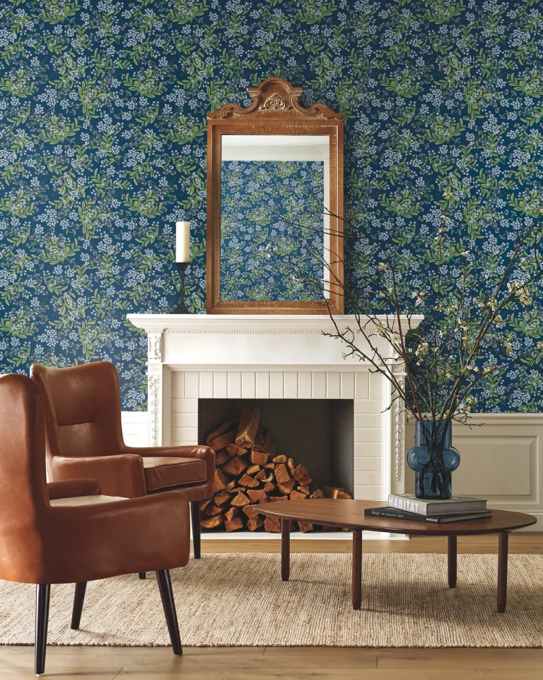 Rifle Paper Co. Cornflower Wallpaper - Navy — Ảnh 3