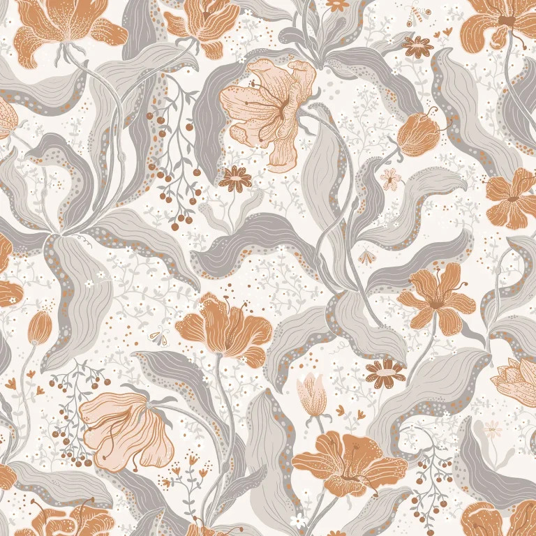 Bodri Tulip Garden Wallpaper - Grey — Ảnh 2