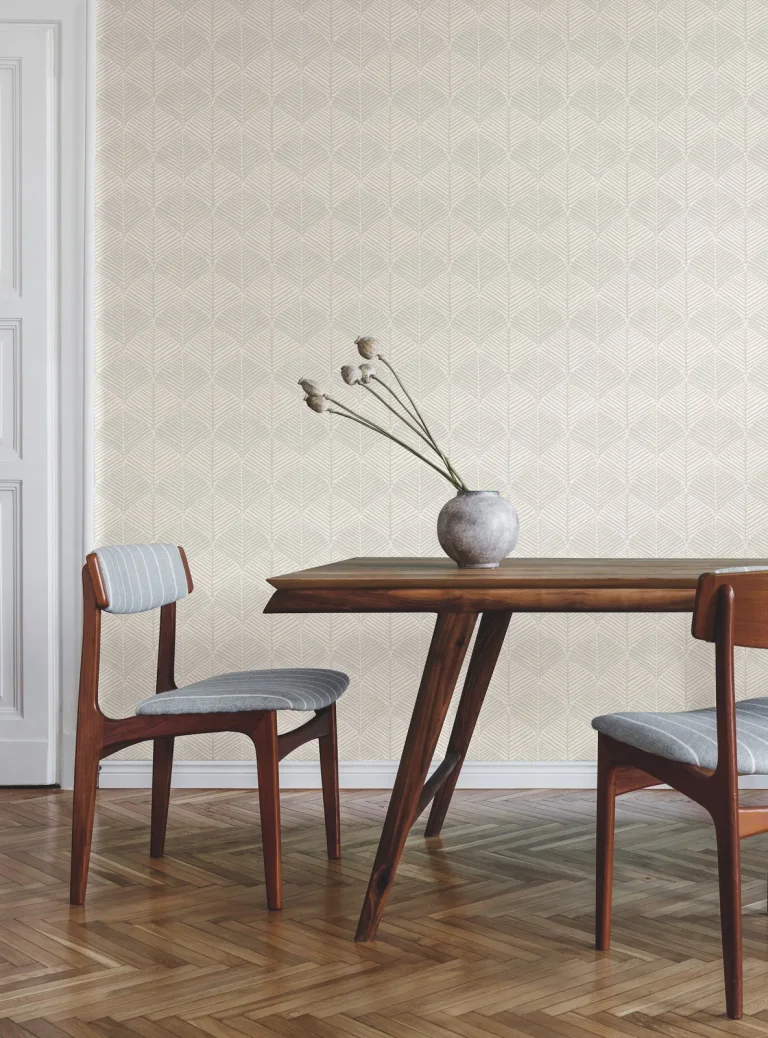 Palm Thatch Wallpaper - White/Grey — Image 2