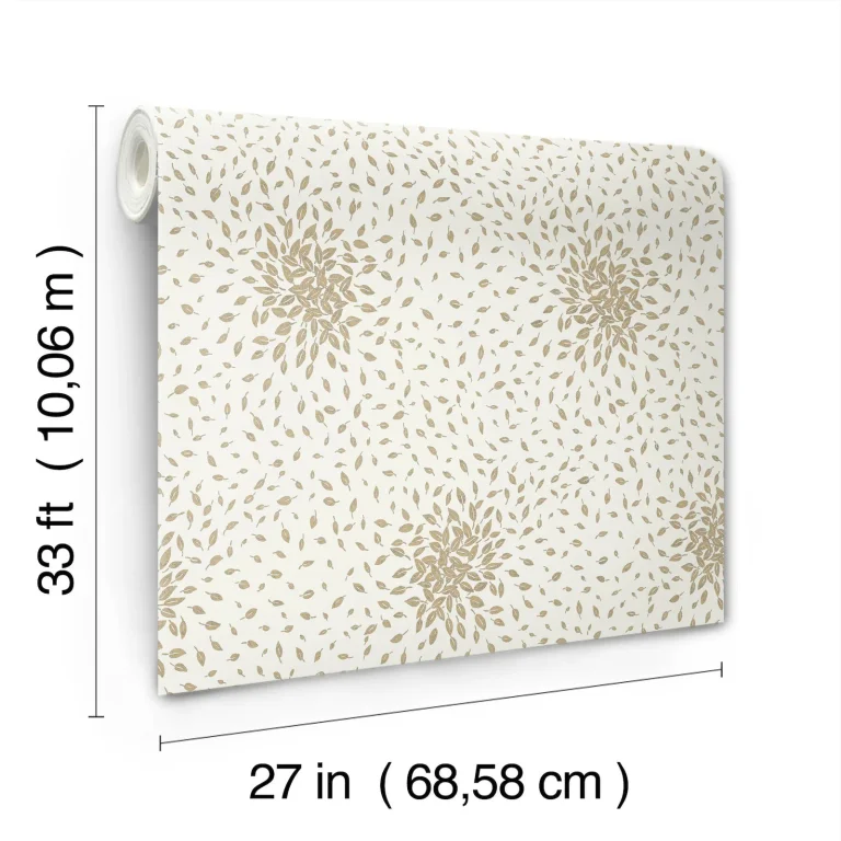 Petite Leaves Wallpaper - Cream/Gold — Ảnh 2