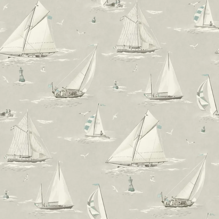 Chesapeake Leeward Sailboat Wallpaper - Light Grey — Ảnh 2