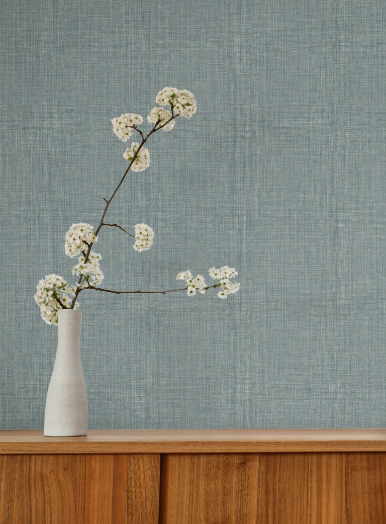 Egyptian Linen Faux Fabric Wallpaper - Denim — Ảnh 3