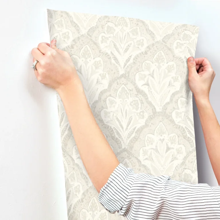 Chesapeake Mimir Quilted Damask Wallpaper - Dove — Ảnh 2