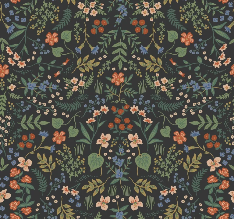 Rifle Paper Co. Wildwood Wallpaper - Black Multi — Ảnh 3