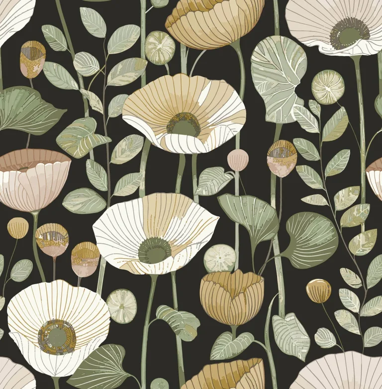 Mindra Floral Trail Wallpaper - Black — Ảnh 5