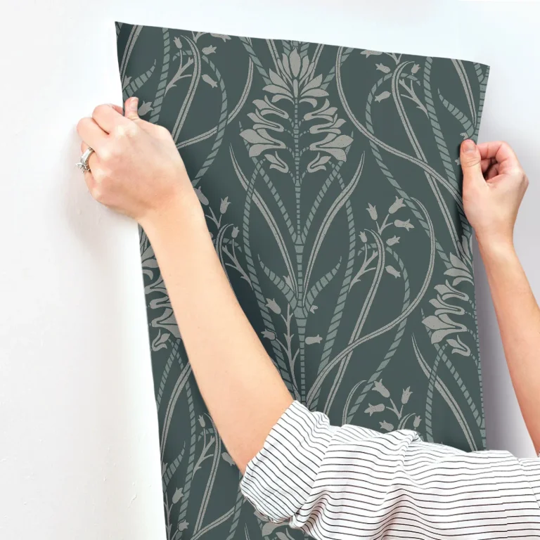 Rosalind Iris Damask Wallpaper - Teal — Ảnh 3