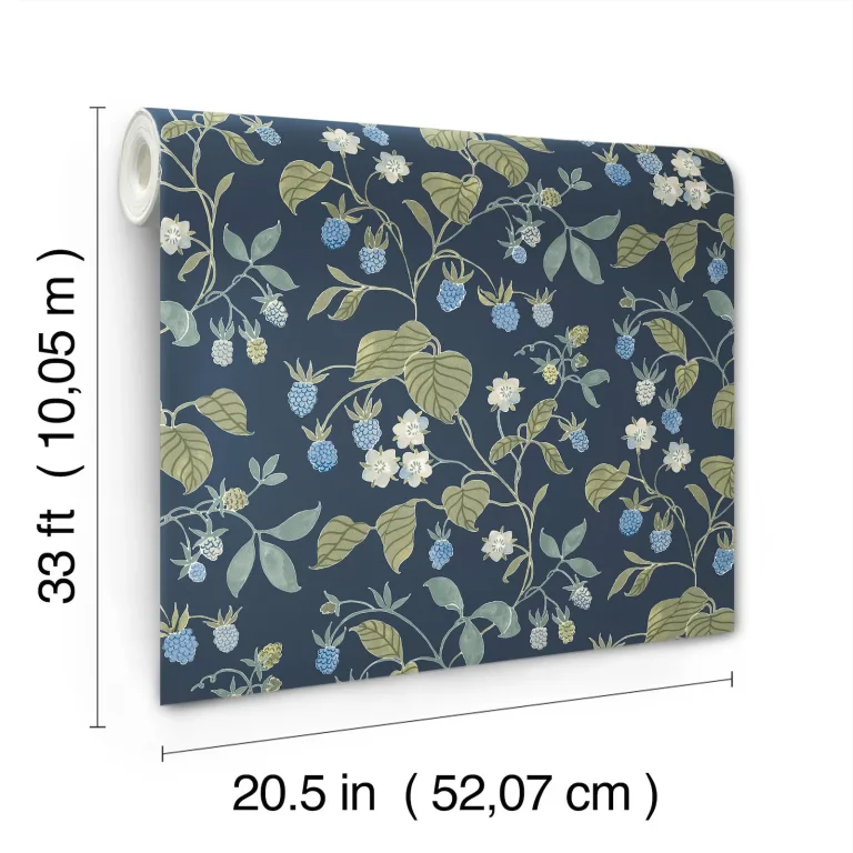 Chesapeake Mercy Berry Vines Wallpaper - Navy — Ảnh 2