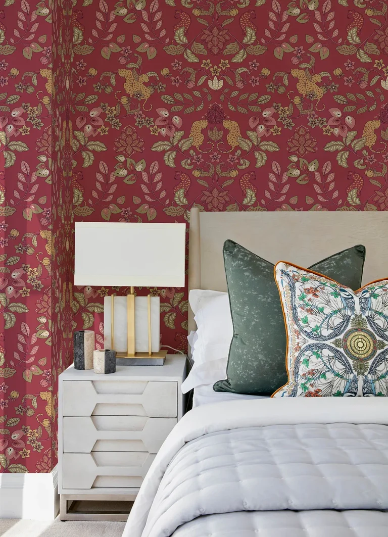 Getty Jungle Damask Wallpaper - Raspberry — Ảnh 3