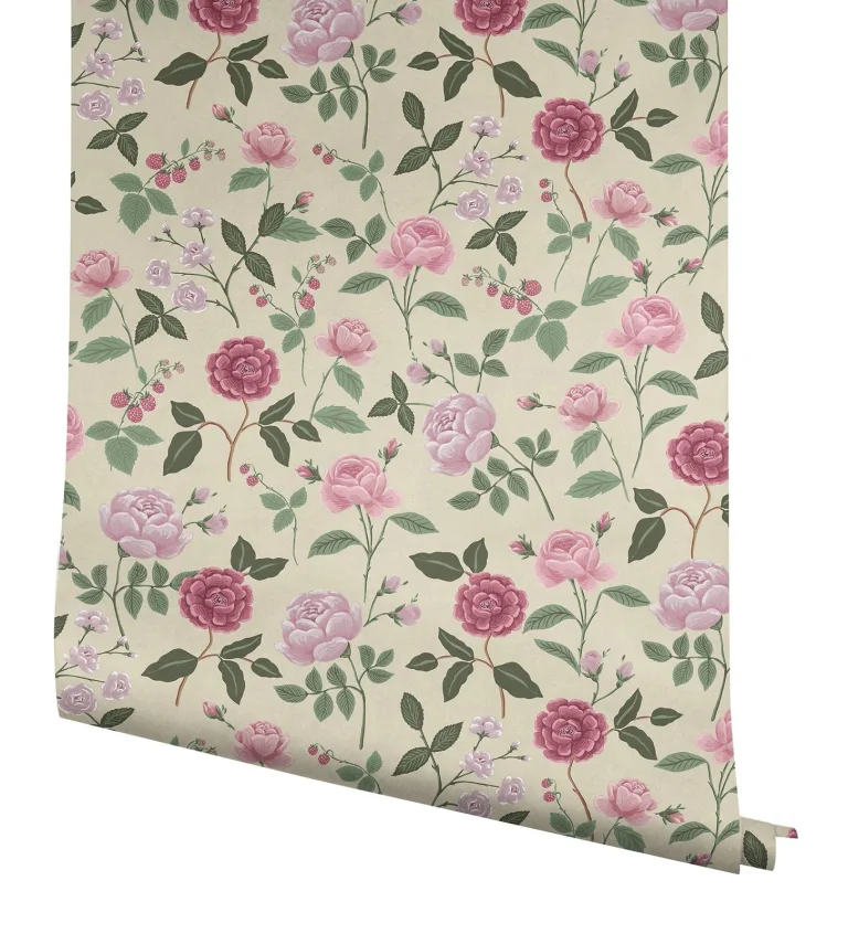 Rifle Paper Co. Roses Wallpaper - Linen — Image 3