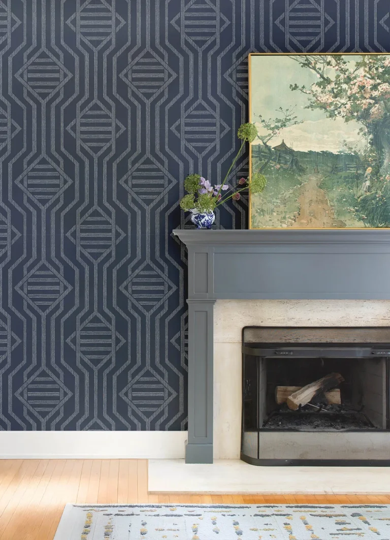 Essex Geometric Wallpaper - Navy — Ảnh 7