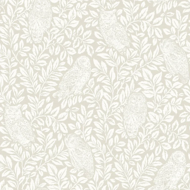 Chesapeake Parliament Owl Wallpaper - Cream